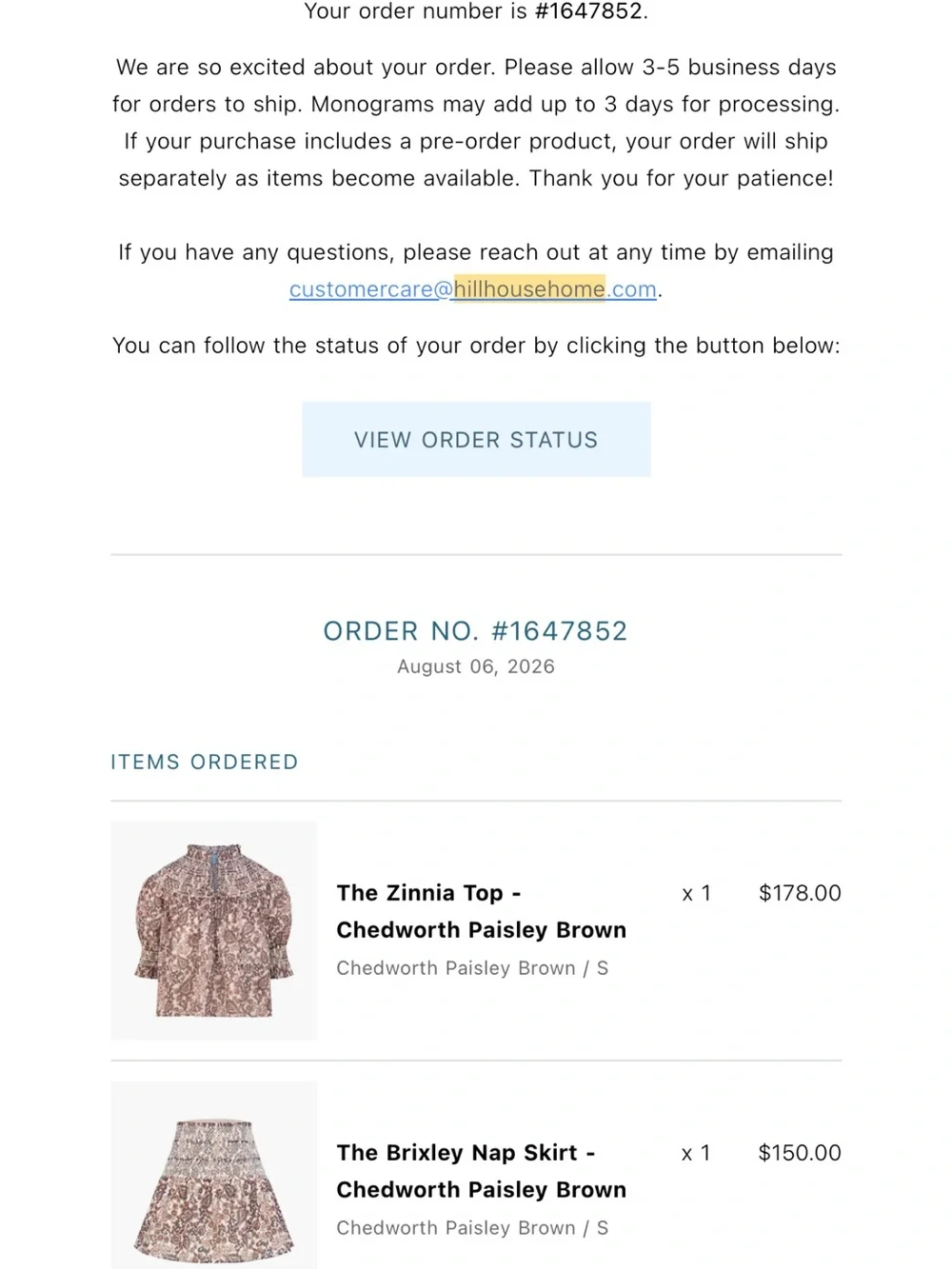 Hill House Brown Paisley Smocked Mini Skirt